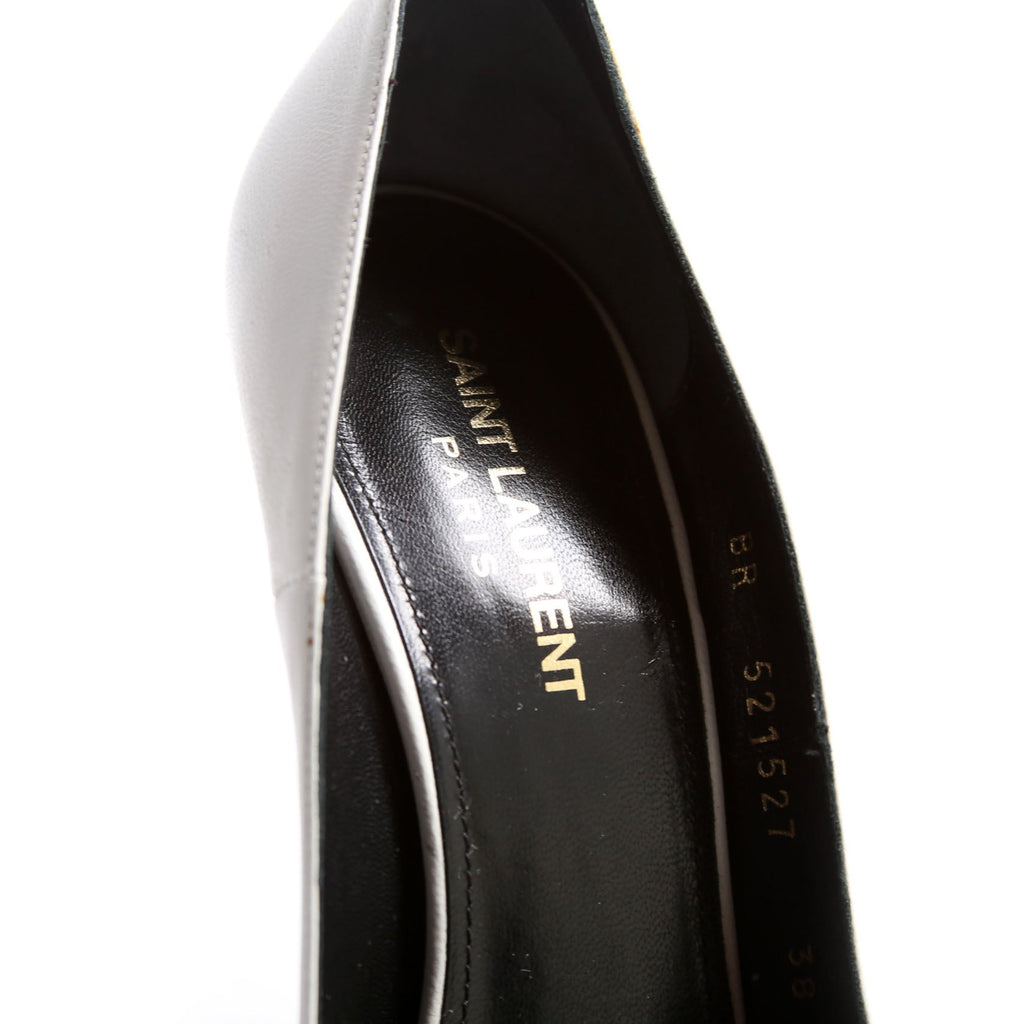 Pointed Toe Leather Pumps Size 38 White