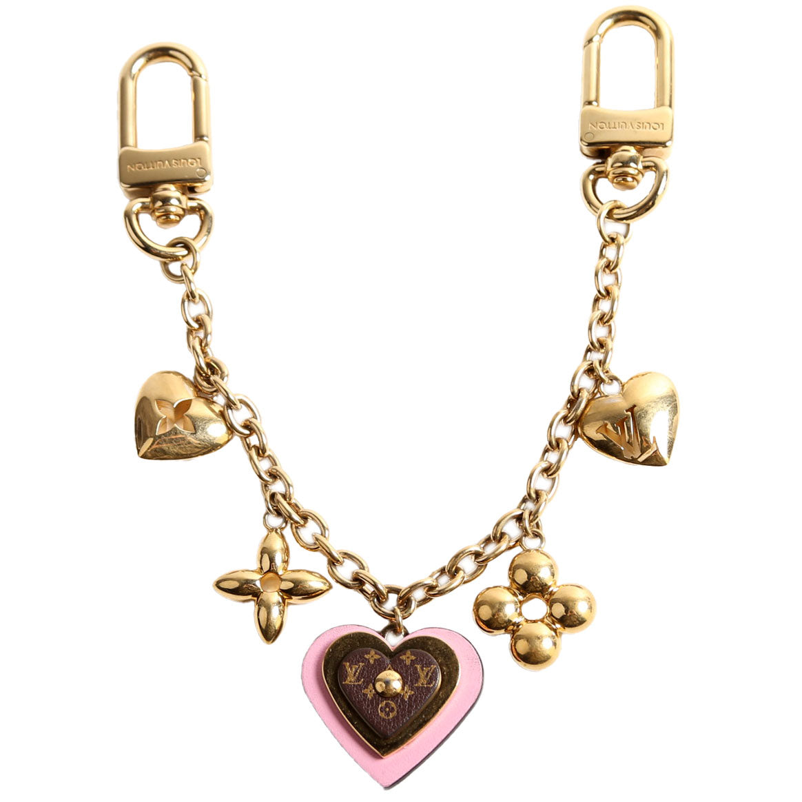 My Heart Bag Charm Chain Gold/Pink