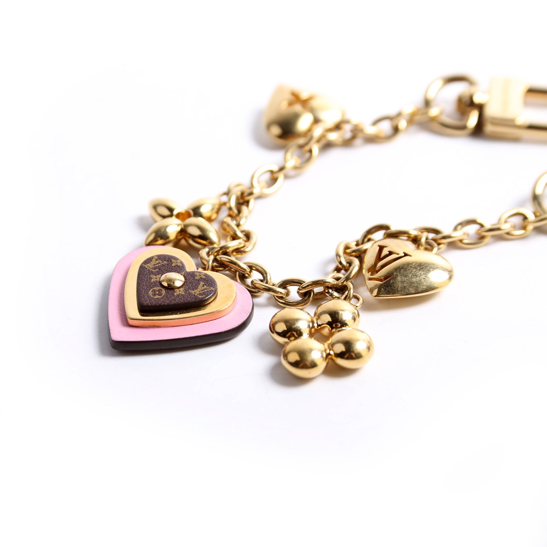 My Heart Bag Charm Chain Gold/Pink