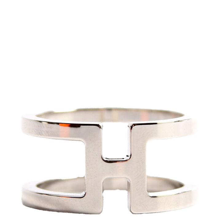 Hermes H En Rond Scarf Ring 140 Silver