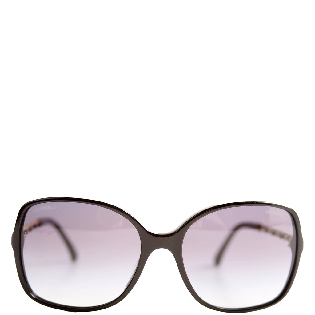 5210-Q-A Square Chain Sunglasses Black