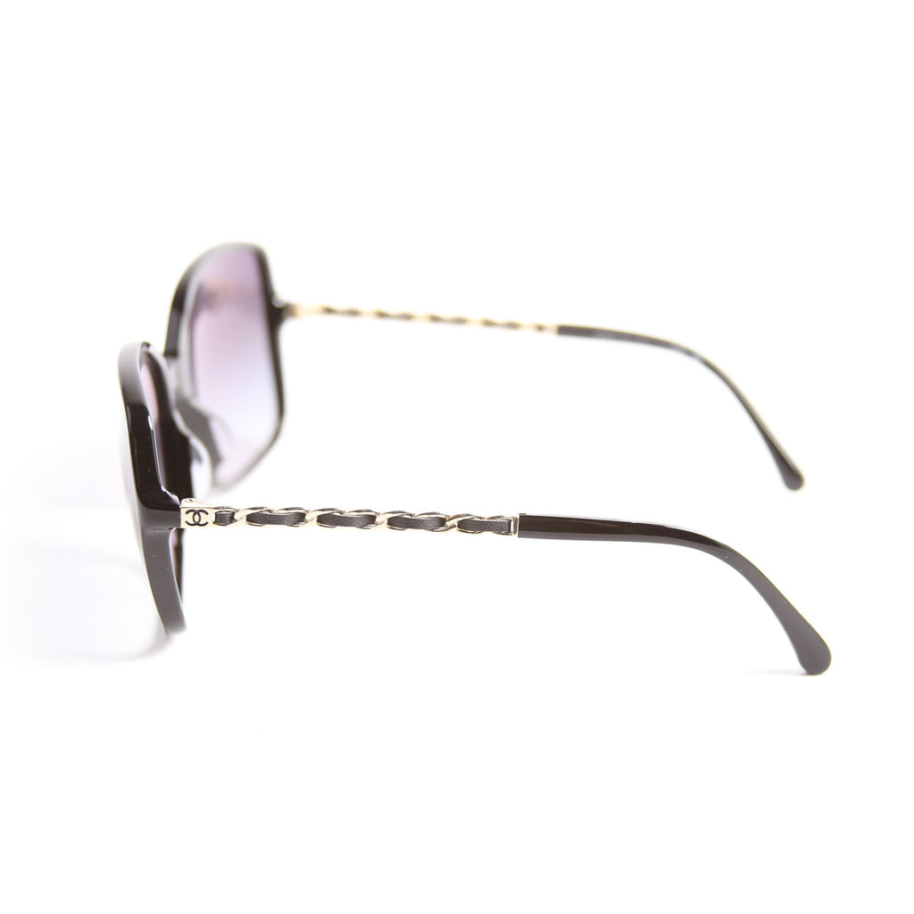 5210-Q-A Square Chain Sunglasses Black