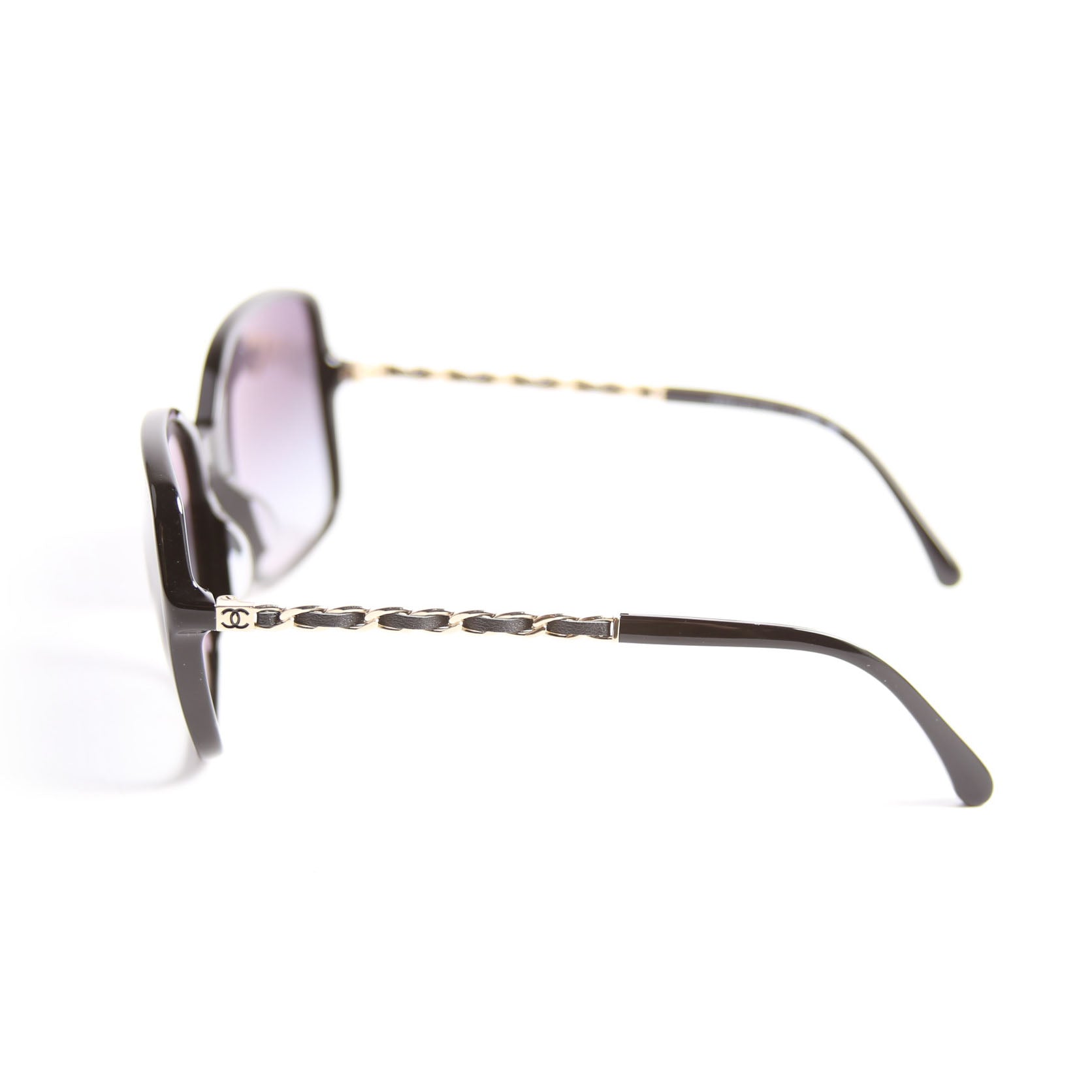 5210-Q-A Square Chain Sunglasses Black