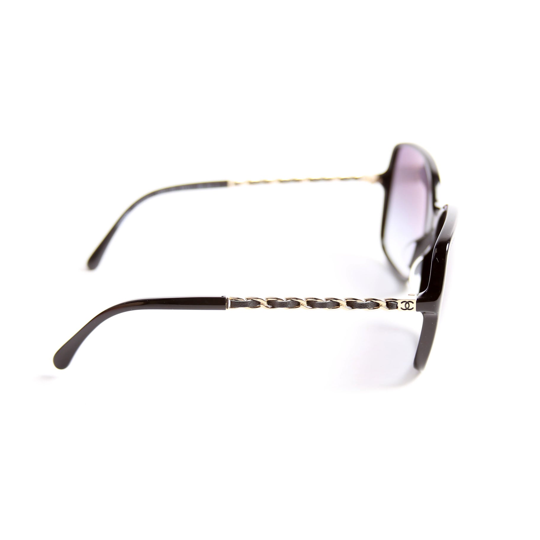 5210-Q-A Square Chain Sunglasses Black