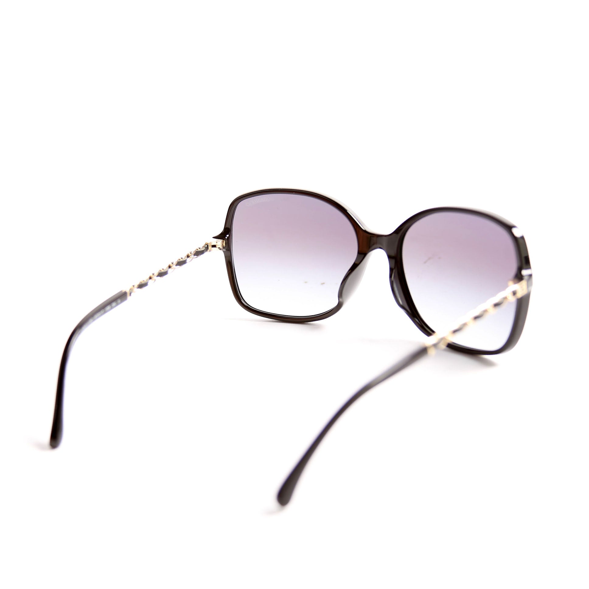 5210-Q-A Square Chain Sunglasses Black