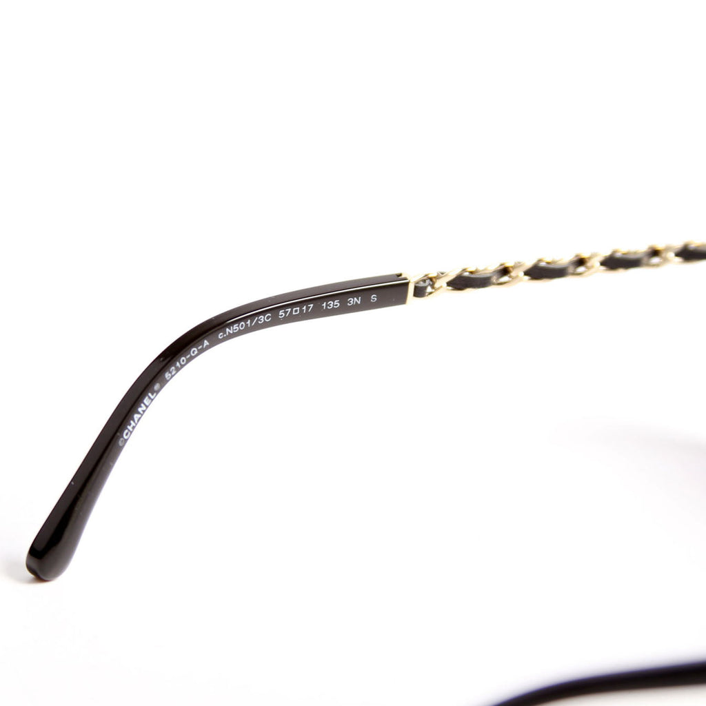 5210-Q-A Square Chain Sunglasses Black