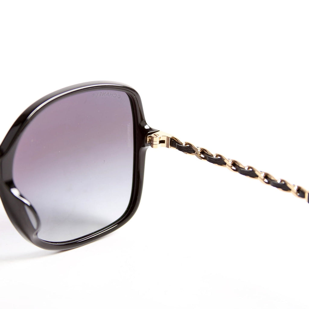 5210-Q-A Square Chain Sunglasses Black
