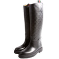 Gucci Guccissima Horse Slim Riding Boots Size 37.5 Black