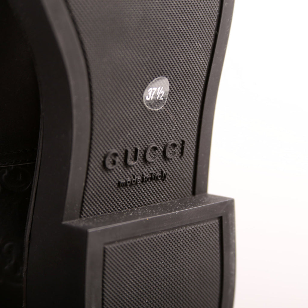 Gucci Guccissima Horse Slim Riding Boots Size 37.5 Black