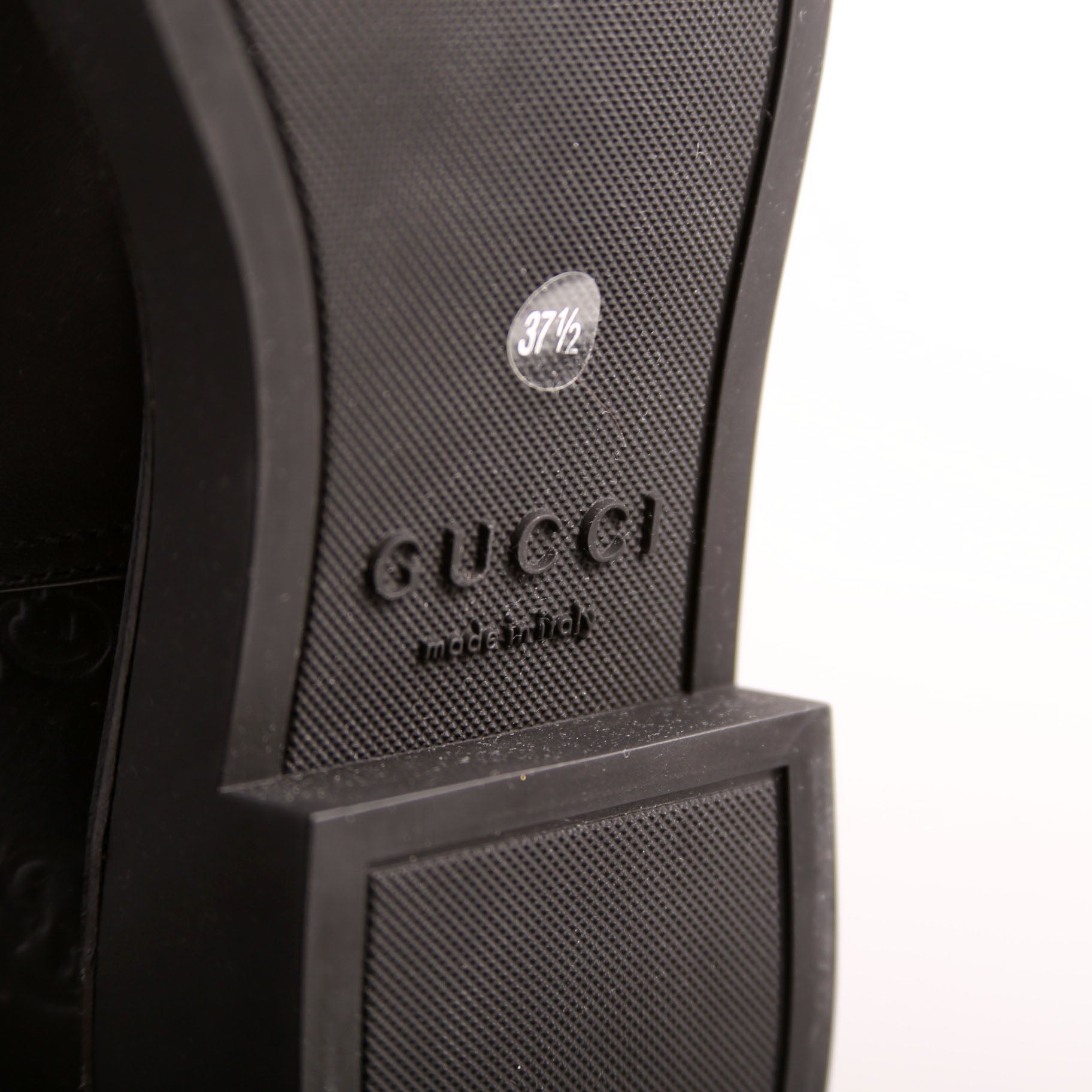 Gucci Guccissima Horse Slim Riding Boots Size 37.5 Black