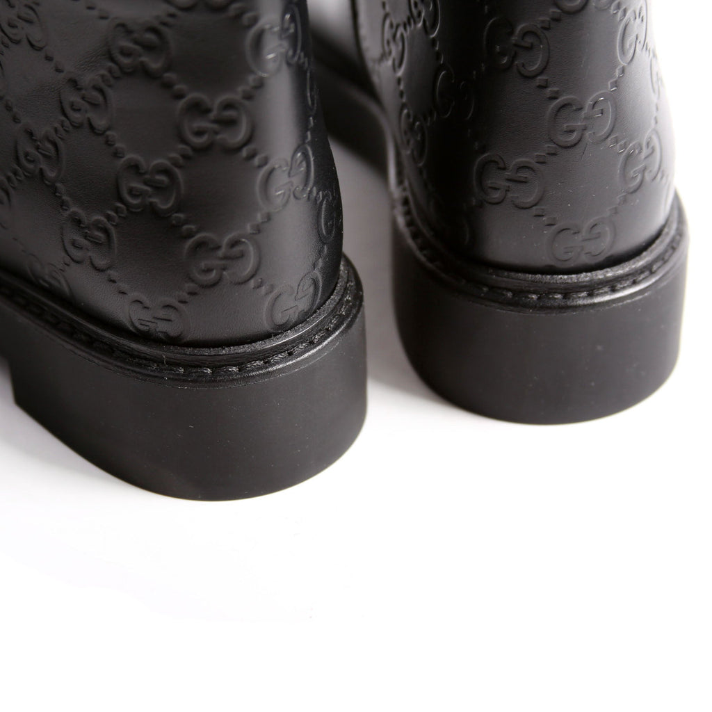 Gucci Guccissima Horse Slim Riding Boots Size 37.5 Black