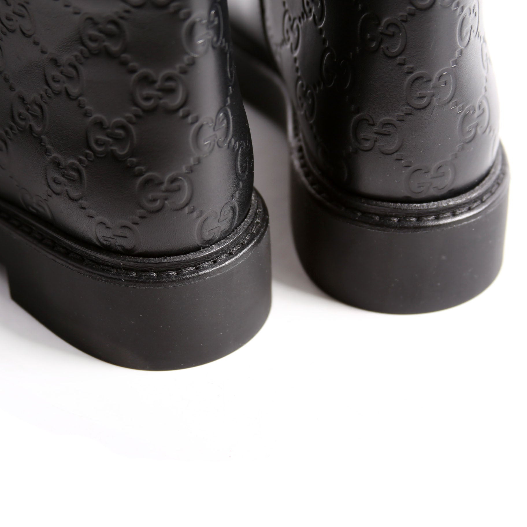 Gucci Guccissima Horse Slim Riding Boots Size 37.5 Black