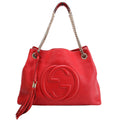 308982 Soho Leather Shoulder Medium Red