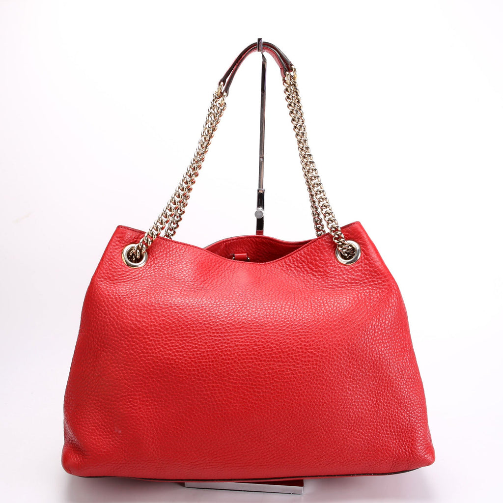 308982 Soho Leather Shoulder Medium Red