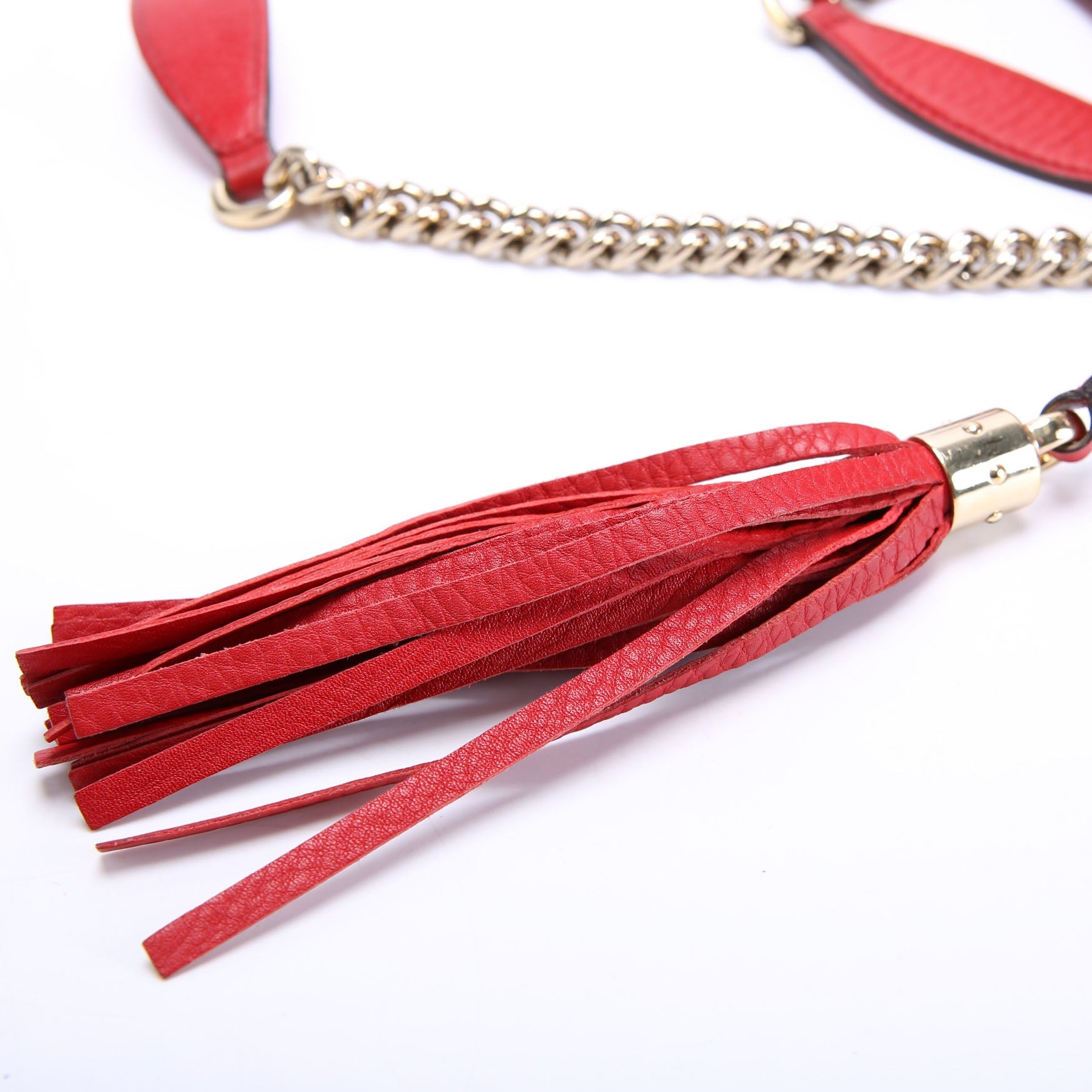 308982 Soho Leather Shoulder Medium Red