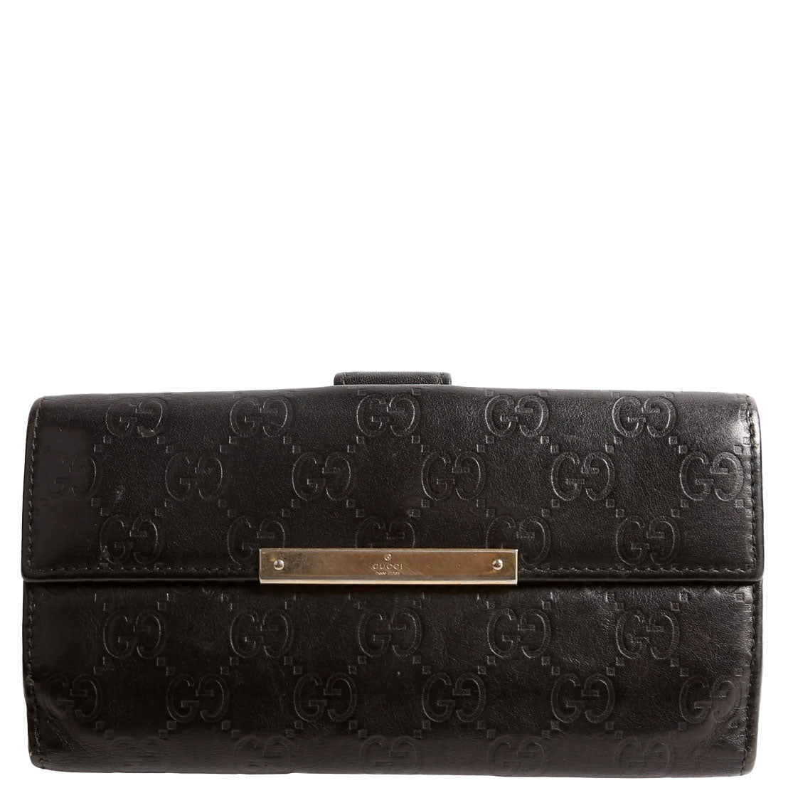 112715 GG Leather Continental Wallet