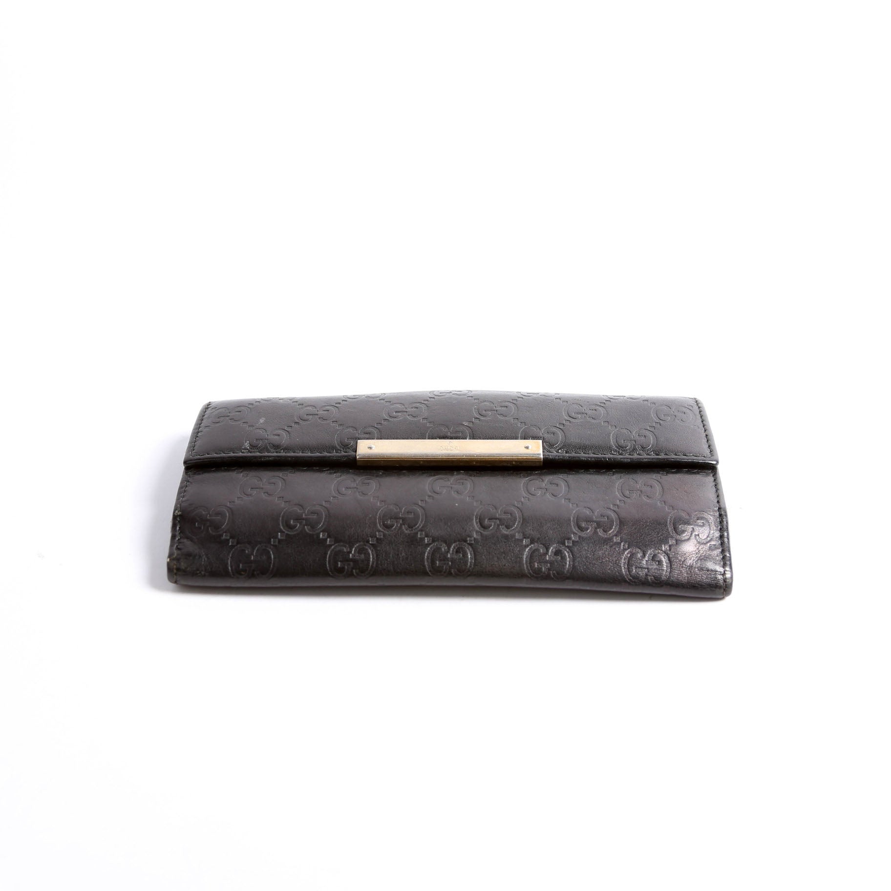 112715 GG Leather Continental Wallet