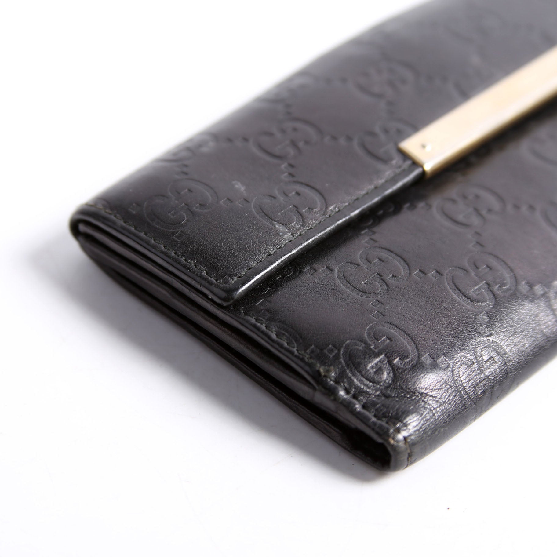 112715 GG Leather Continental Wallet