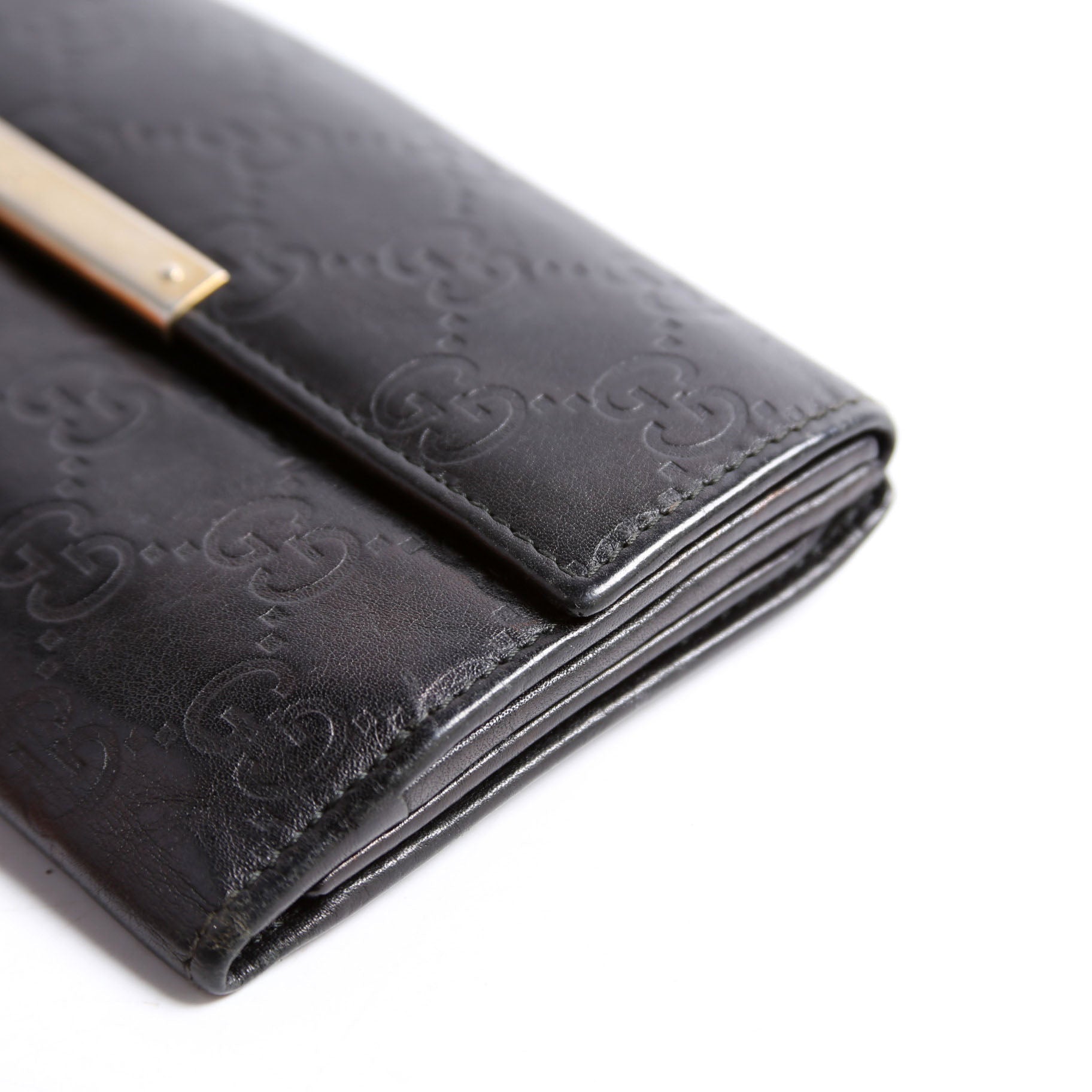 112715 GG Leather Continental Wallet