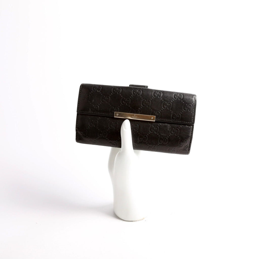 112715 GG Leather Continental Wallet