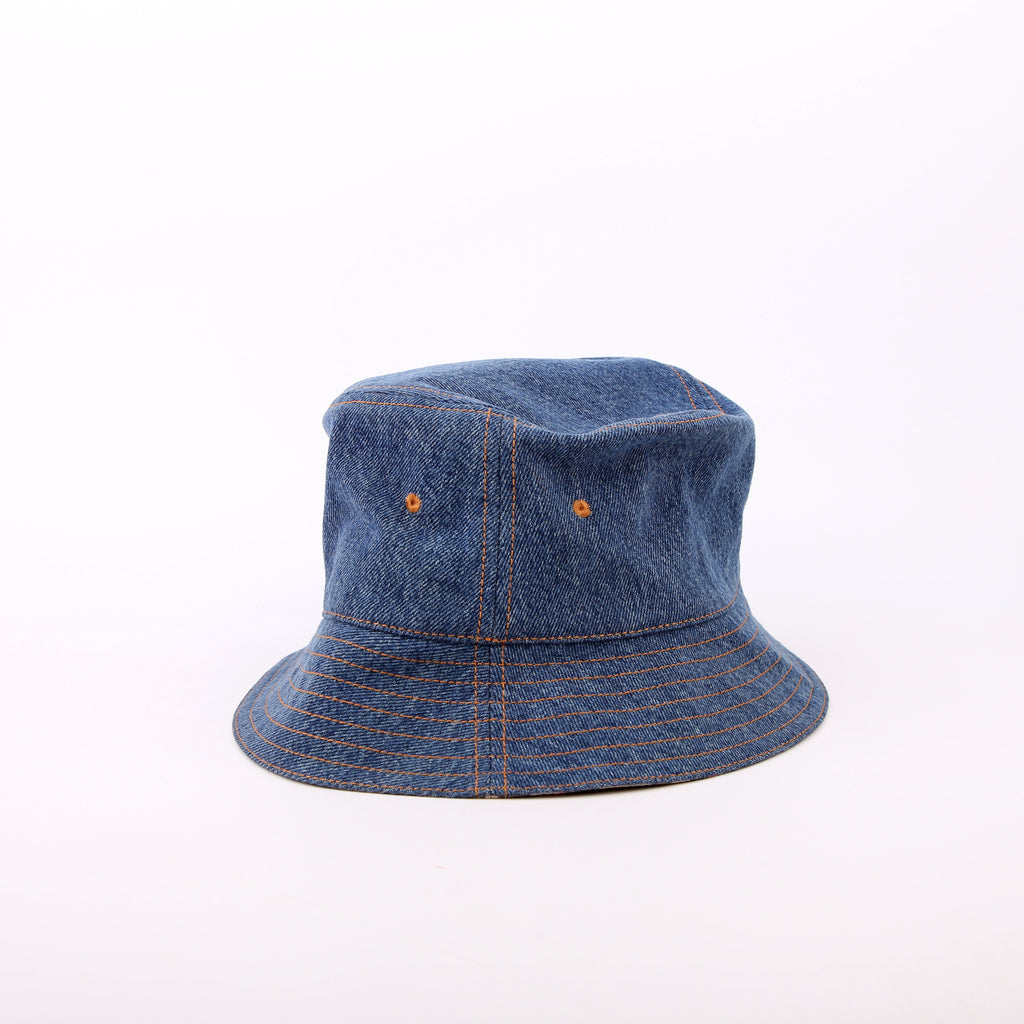 Washed Denim Bucket Hat Size M