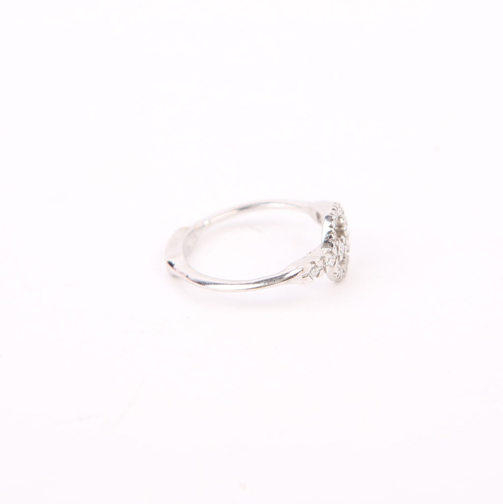 Double G 18K White Gold/Diamonds Ring Size 5.75