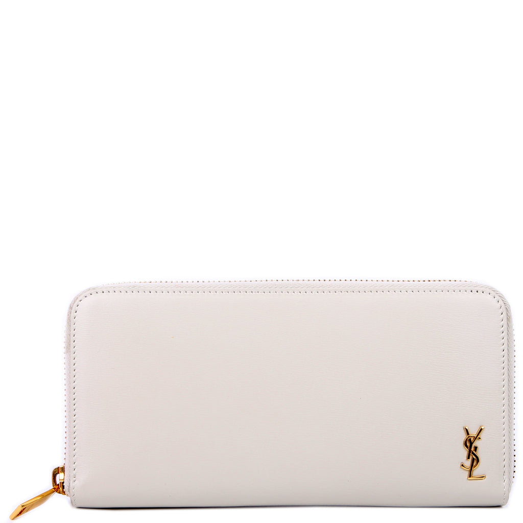 Tiny Cassandra Zip Around Long Wallet White