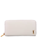 Tiny Cassandra Zip Around Long Wallet White