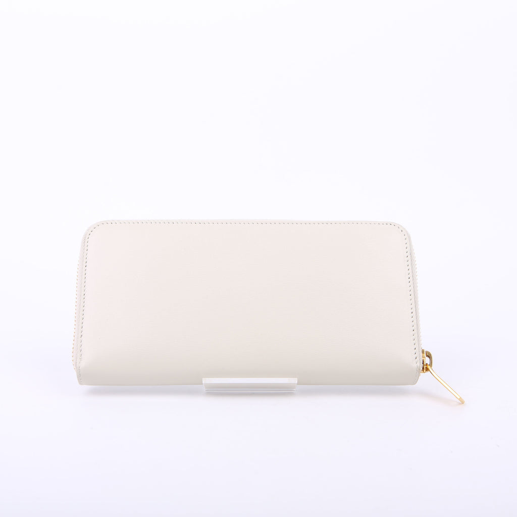 Tiny Cassandra Zip Around Long Wallet White