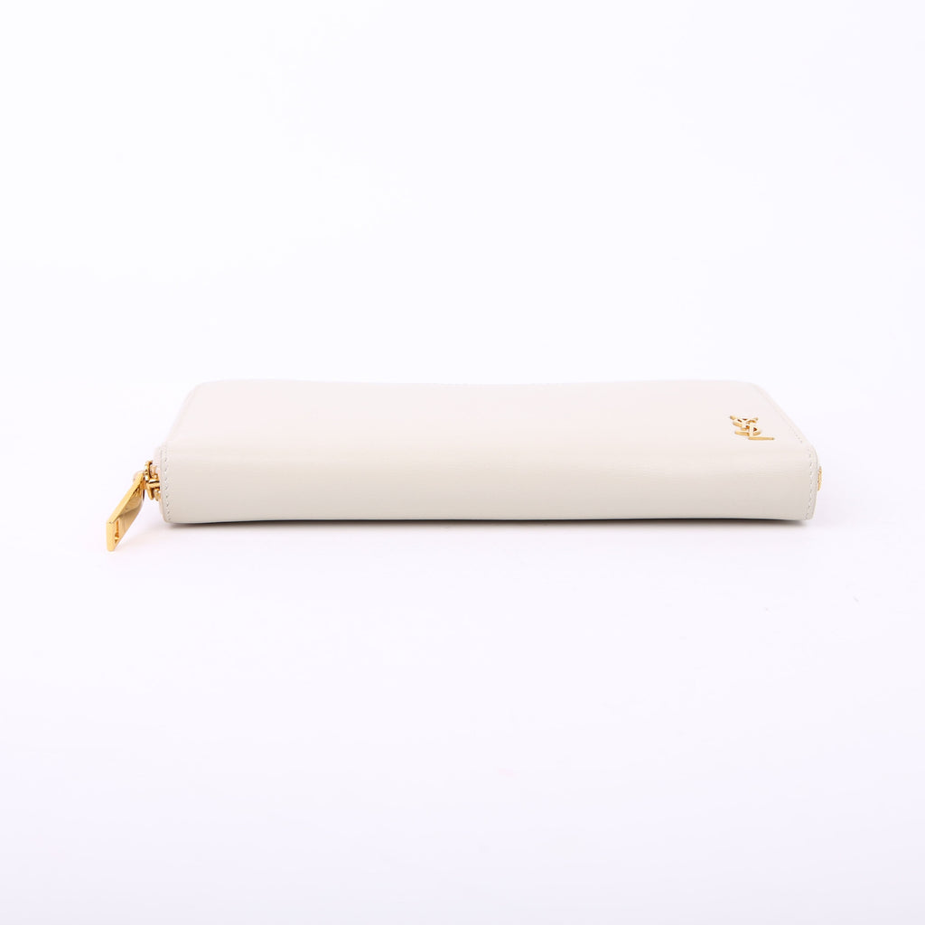 Tiny Cassandra Zip Around Long Wallet White