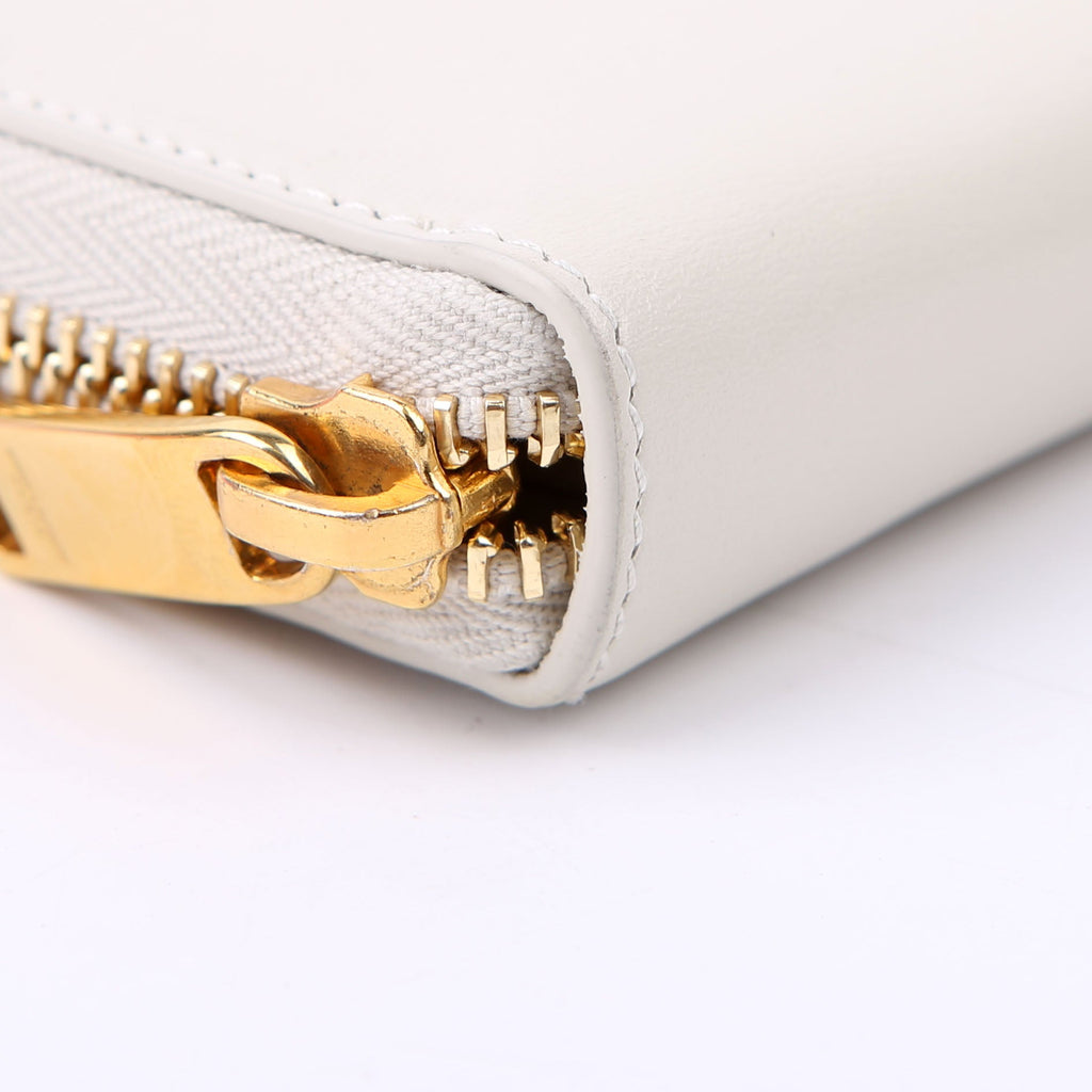 Tiny Cassandra Zip Around Long Wallet White