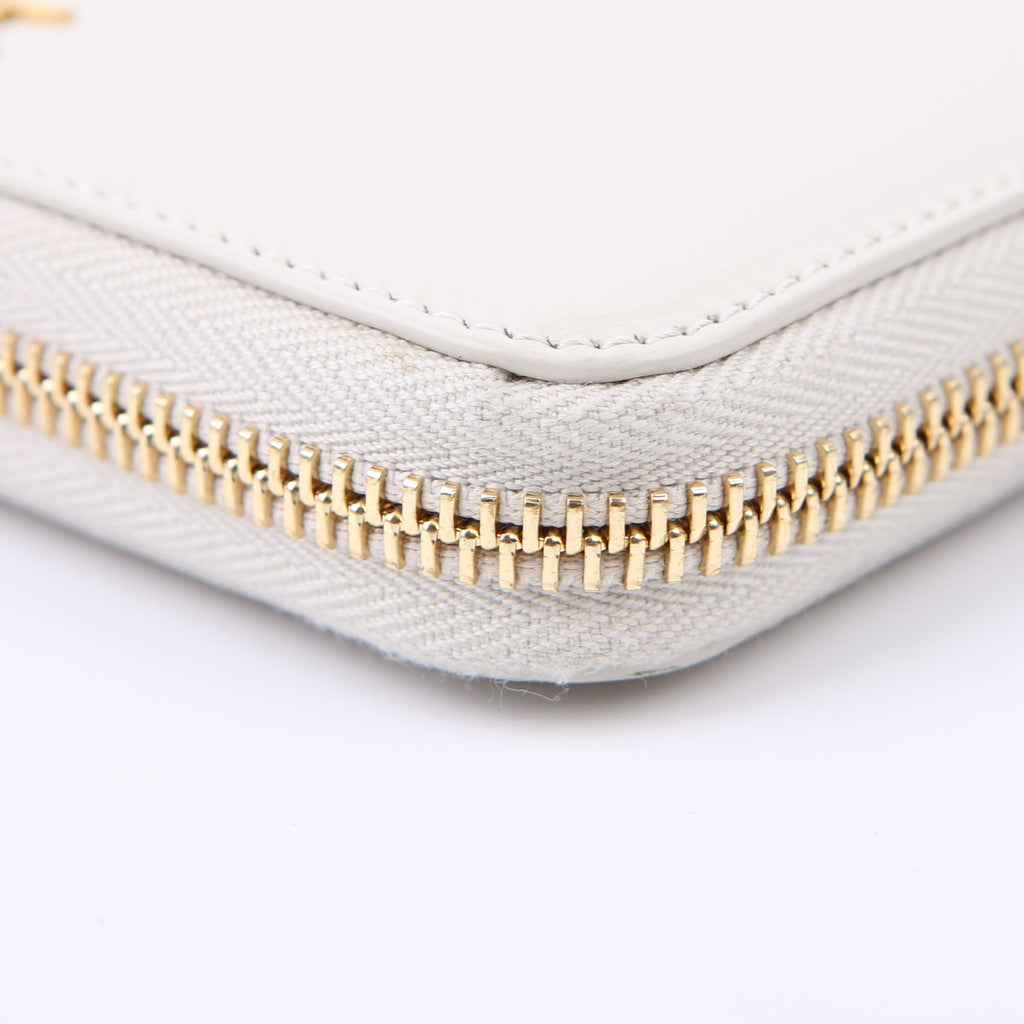 Tiny Cassandra Zip Around Long Wallet White