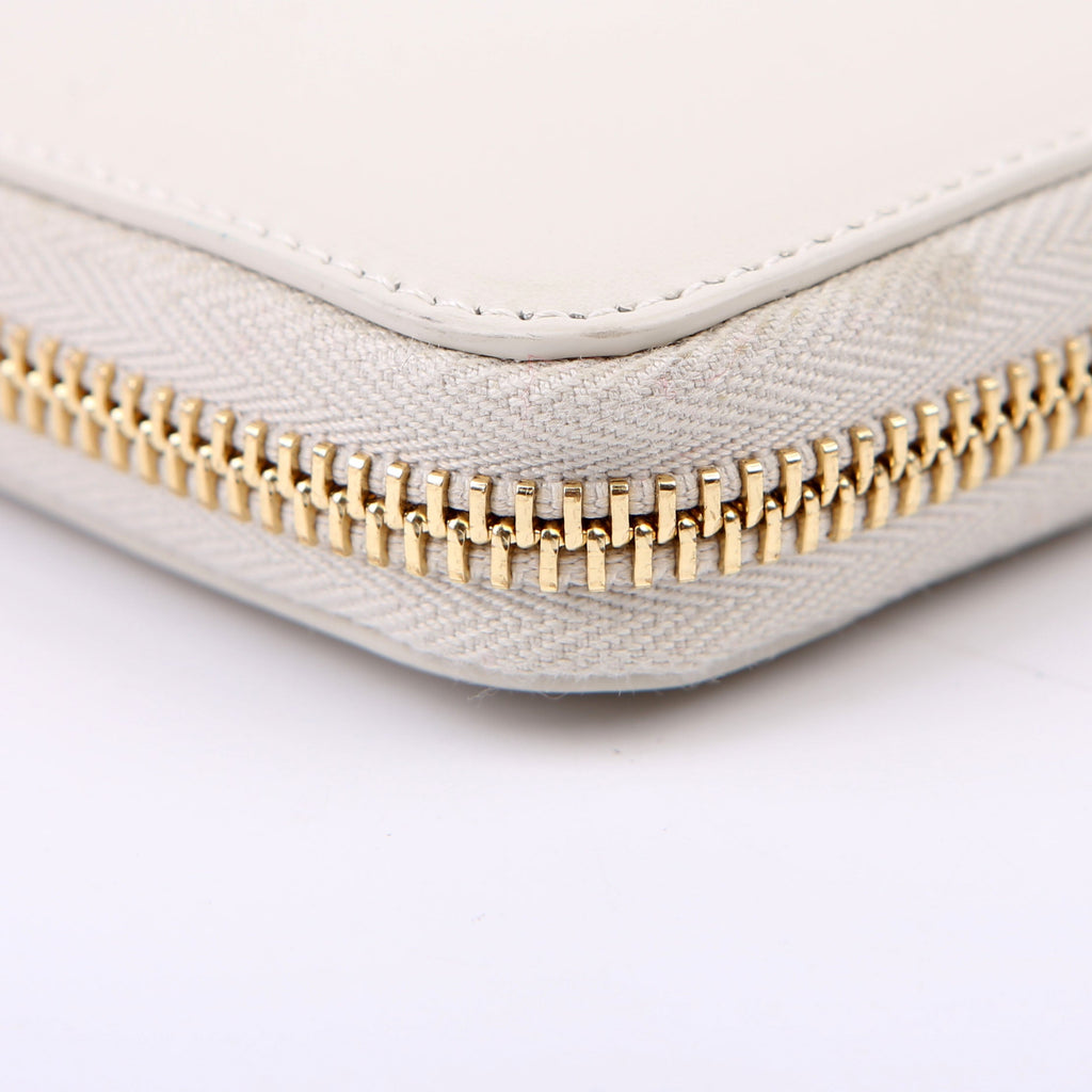 Tiny Cassandra Zip Around Long Wallet White
