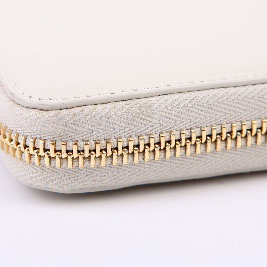 Tiny Cassandra Zip Around Long Wallet White