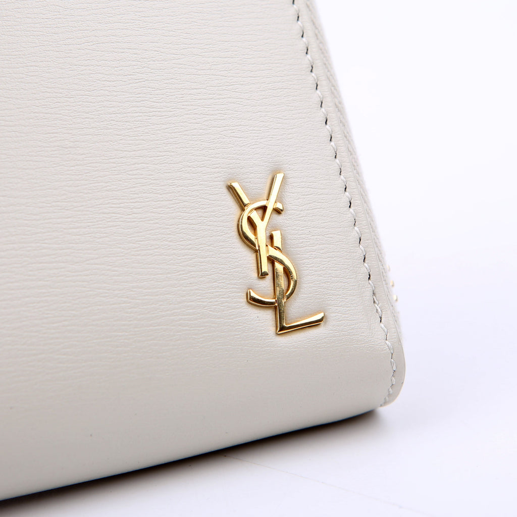 Tiny Cassandra Zip Around Long Wallet White