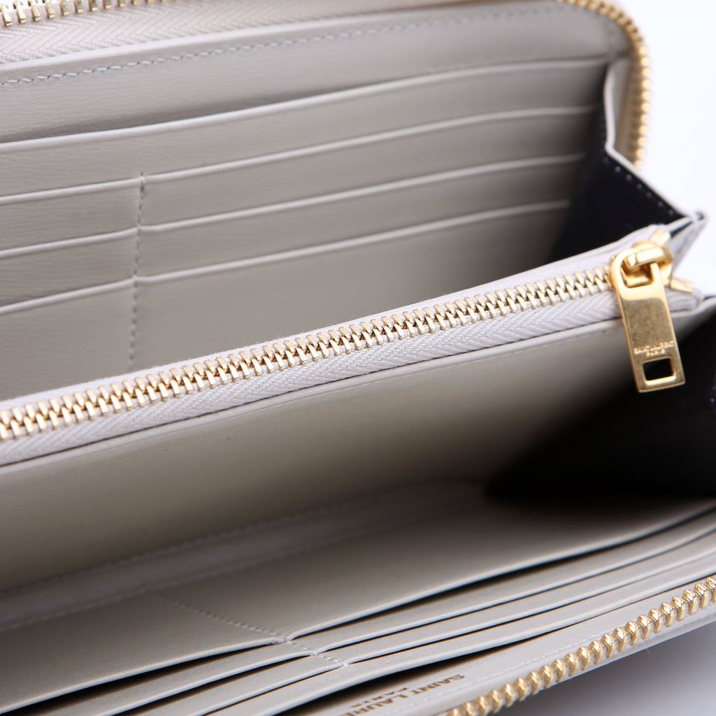 Tiny Cassandra Zip Around Long Wallet White
