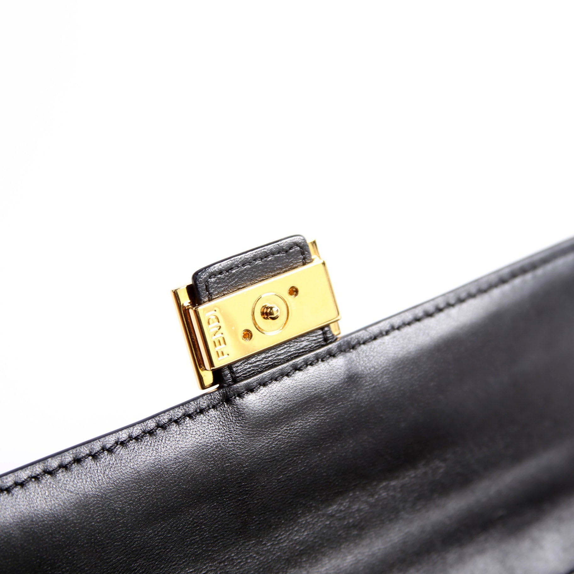 Fendi 8M0365 FF Embossed Wallet On Chain Black