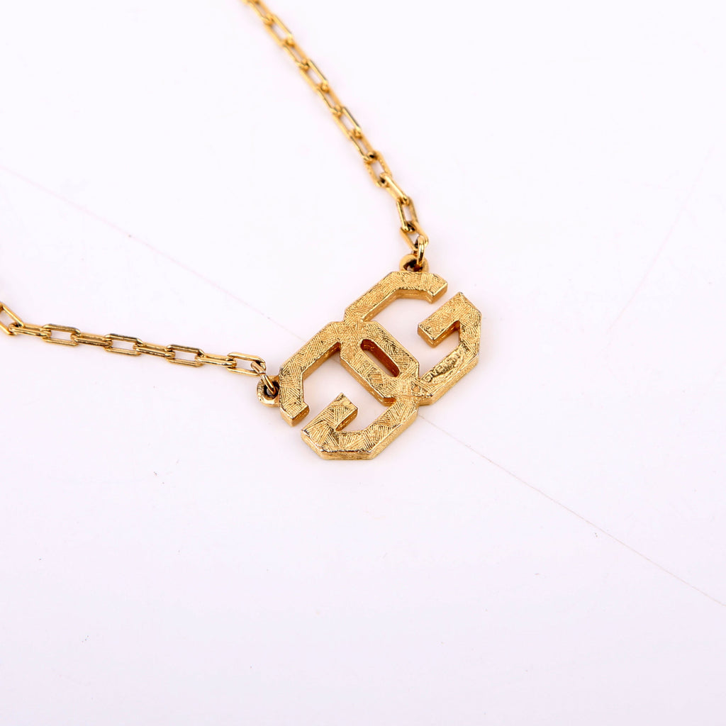 Double G Pendant Vintage Necklace Gold
