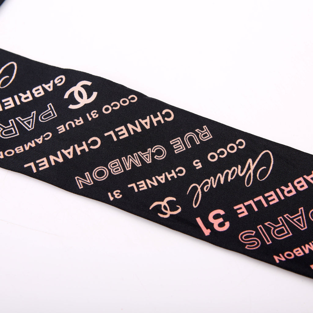 CC Slim Bandeau Silk Scarf Black