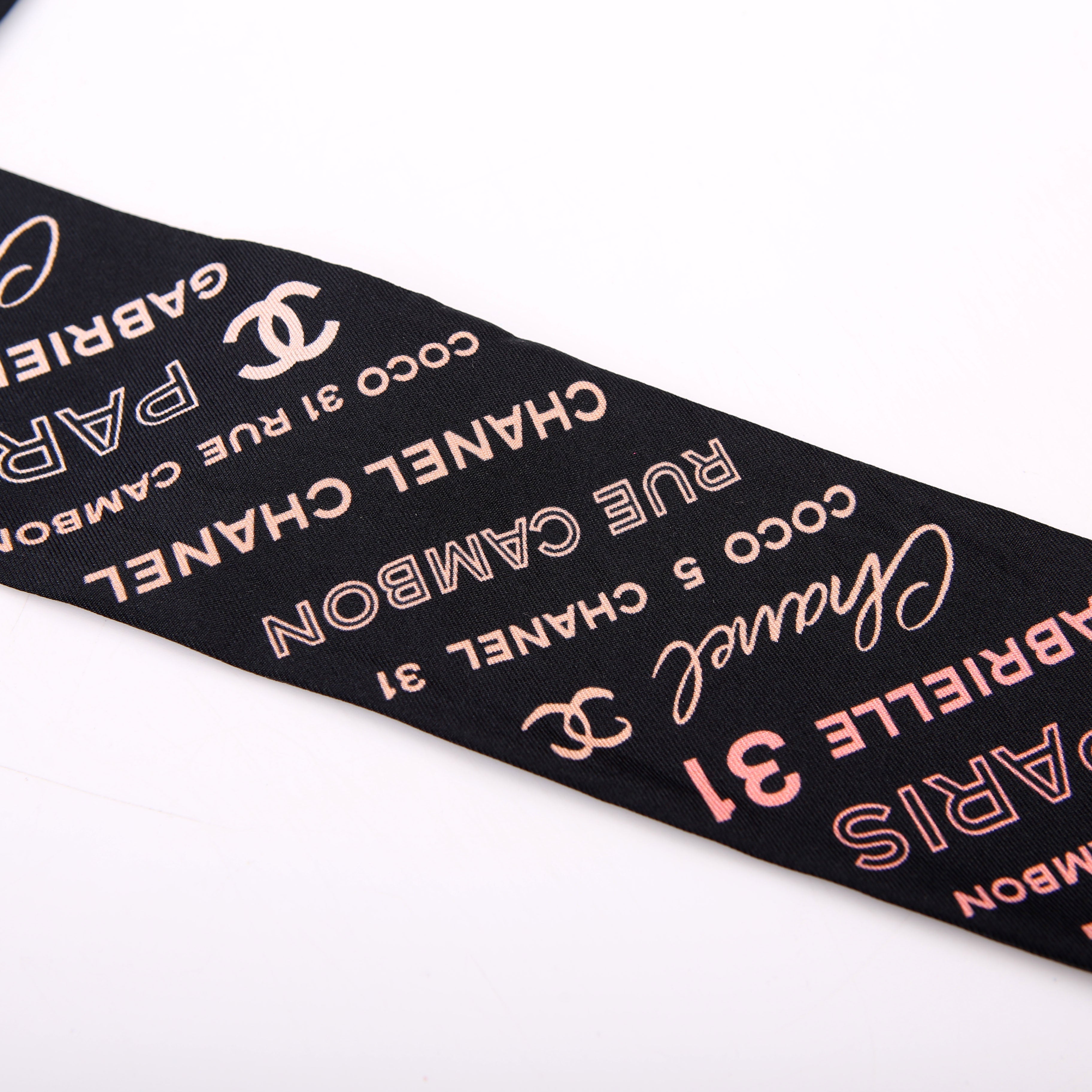 CC Slim Bandeau Silk Scarf Black