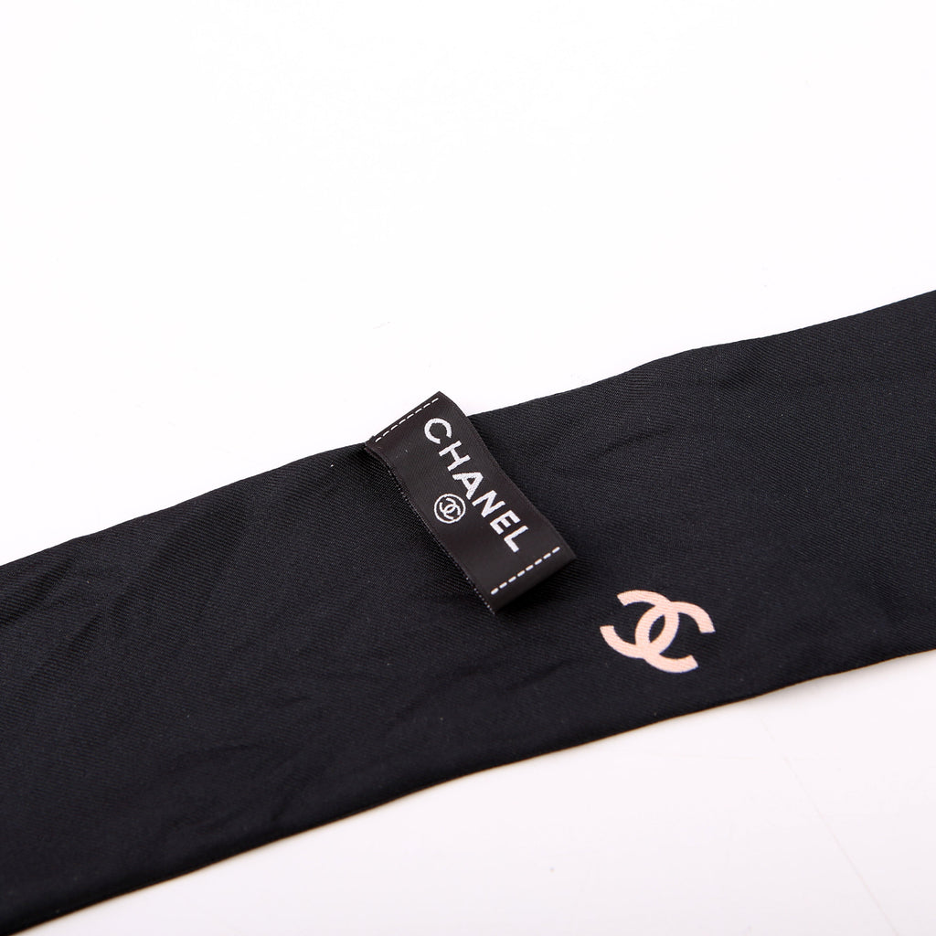 CC Slim Bandeau Silk Scarf Black