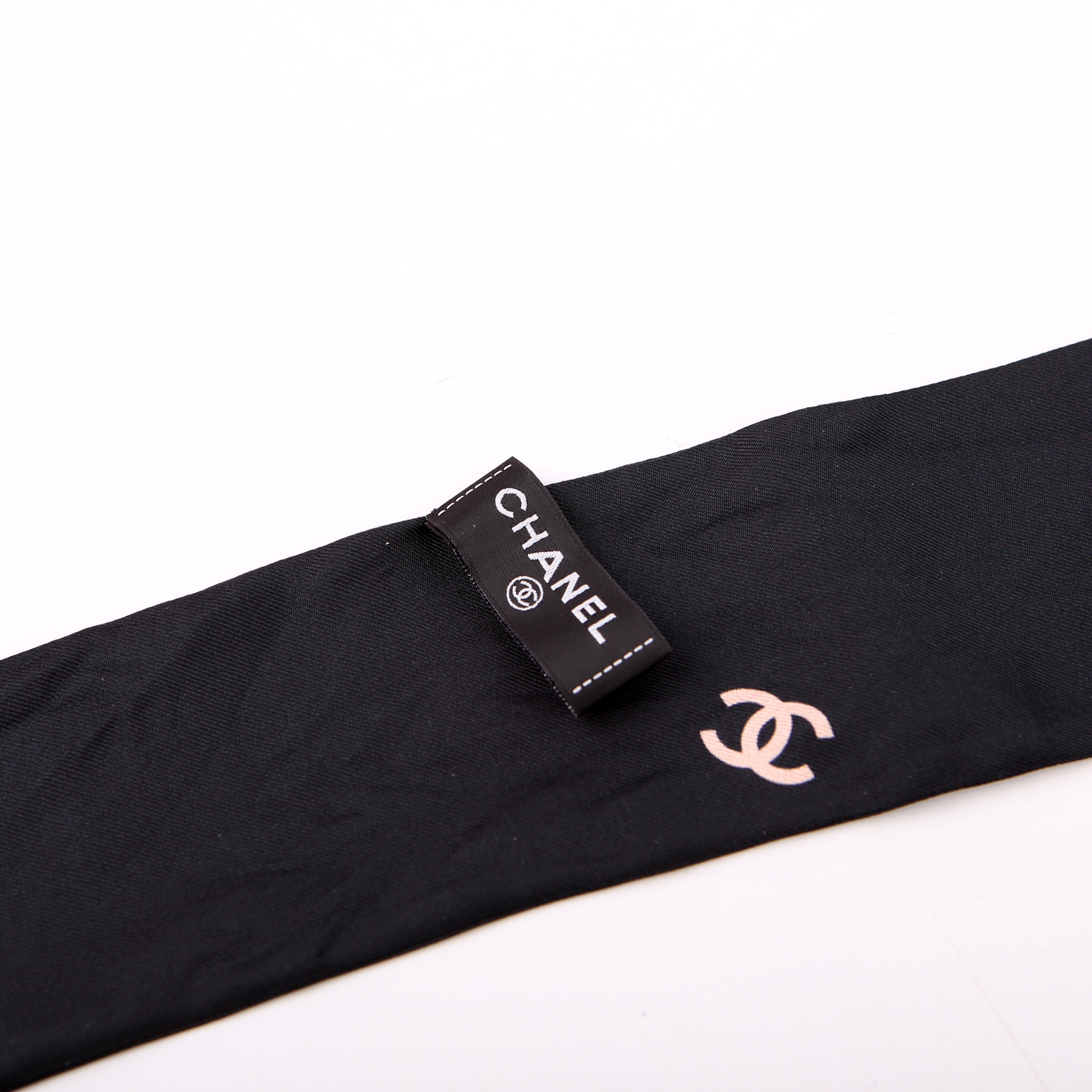 CC Slim Bandeau Silk Scarf Black