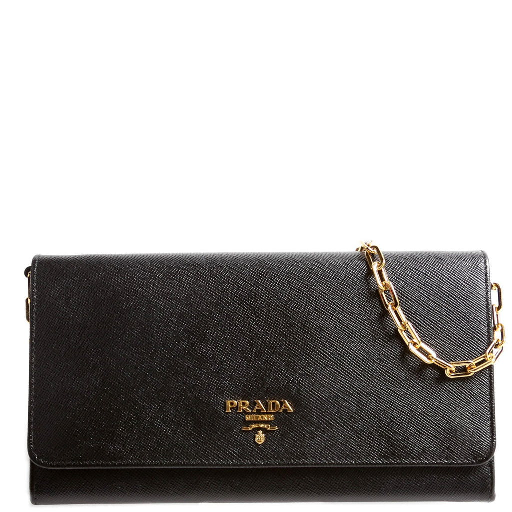 Saffiano Lux Mini Chain Bag Black