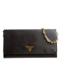 Saffiano Lux Mini Chain Bag Black