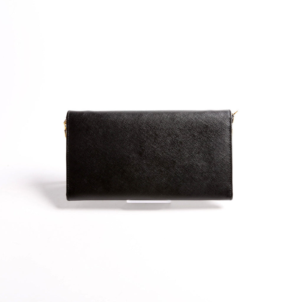 Saffiano Lux Mini Chain Bag Black