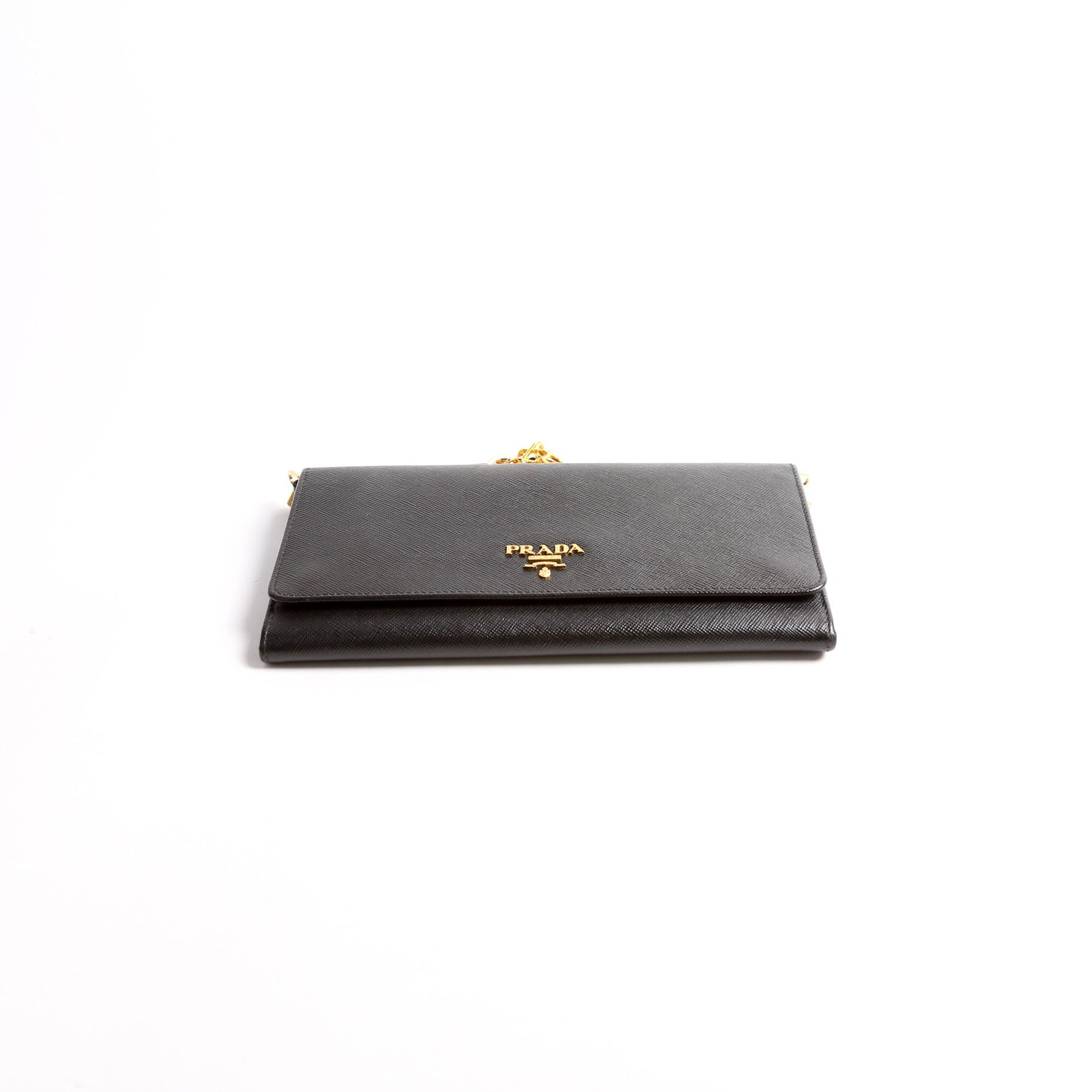 Saffiano Lux Mini Chain Bag Black