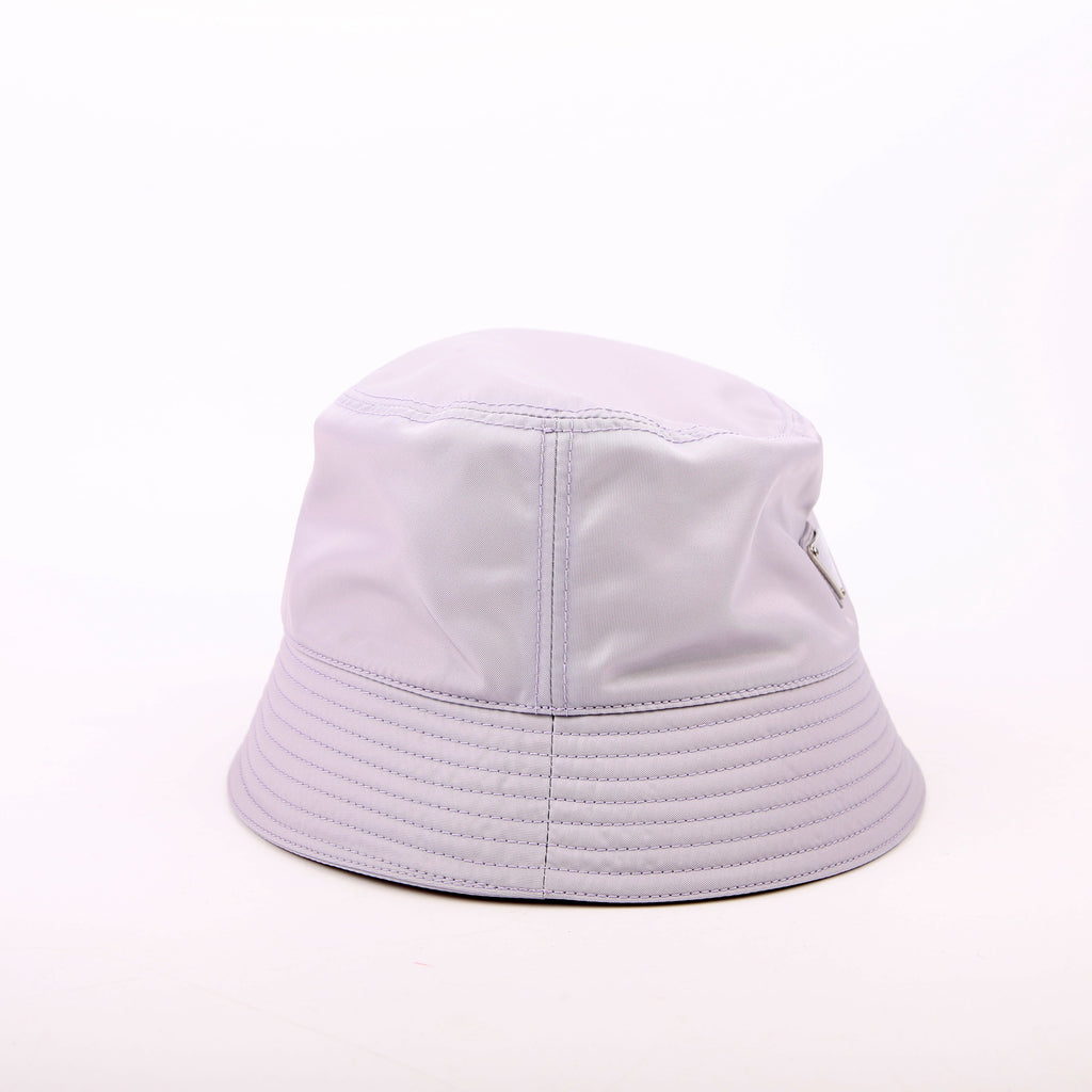 Prada Re-Nylon Triangle Logo Bucket Hat Size Medium Purple