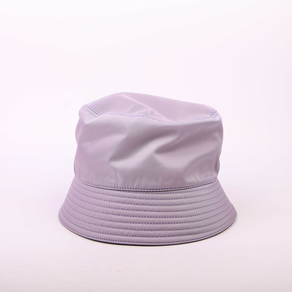 Prada Re-Nylon Triangle Logo Bucket Hat Size Medium Purple