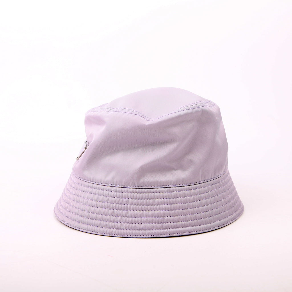 Prada Re-Nylon Triangle Logo Bucket Hat Size Medium Purple