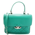 CC Box Flap Small Quilted Caviar 23M Green